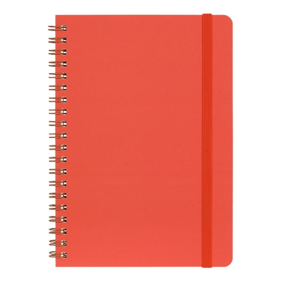 Meiiso Spiral Notebook with Elastic Band, 7" x 4.96" Wide Ruled Loose-Leaf, 30 Pages 60 Sides, (Style_A)