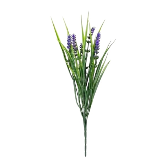 Meiiso Spring Artificial Purple Lavender Bouquet (Lavender Bouquet, Rose Red Artificial Flowers), Style Artificial Greenery, Fresh Monkey Grass Spring & Plastic Flowers for Outdoor & Home Decoration