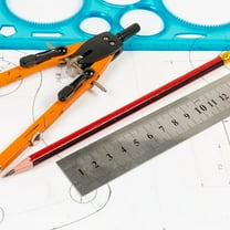 Meiiso Stainless Steel Ruler - 20cm (0.5mm Thickness), Ruler Metal Drawing Rulers Metal Ruler Double Ruler Precision Supplies