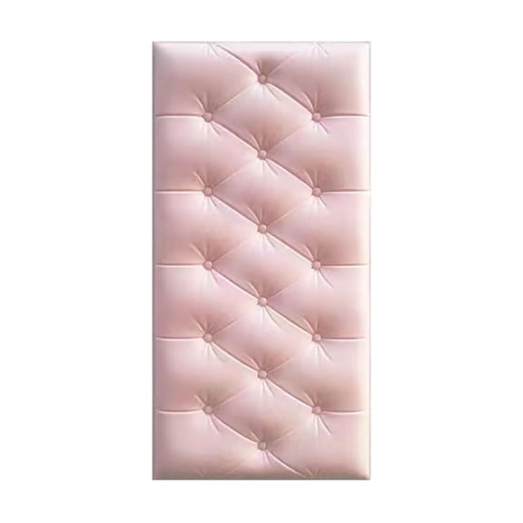 Meiiso Upholstered Headboard Wall Panels, Pink Self-Adhesive 3D Wall Stickers Soft Thick Decor, 1 Roll, 3D Wallpaper, Self Adhesive, Home Decor