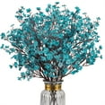 thumbnail image 1 of Meiix Artificial Cherry Blossom Flowers with Gypsophila, Realistic Fake Flower Stems for Home Wedding Decor, Centerpiece Table Arrangements, Bendable Stems Dark Blue, 1 of 9