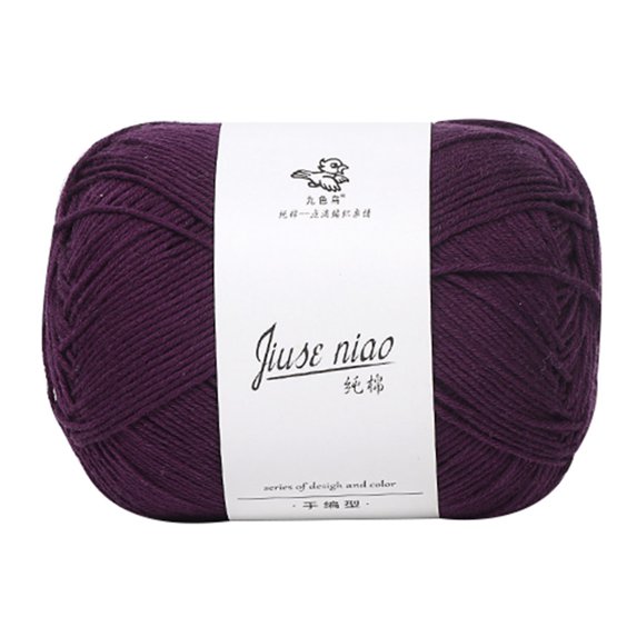 Meiix Pure Cotton Hand Knitting Yarn,For Sweater Scarf, Soft Durable Thread for Diy Crafts, Premium Fiber for Knitting Projects Purple