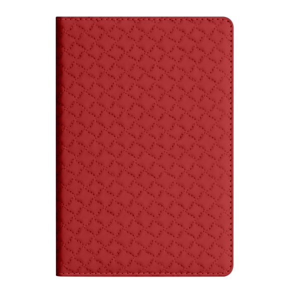 Meiix Quilted Leather Business Notebook, Lay Flat Lined Journal with Ribbon Bookmark for Work (Wine Red)