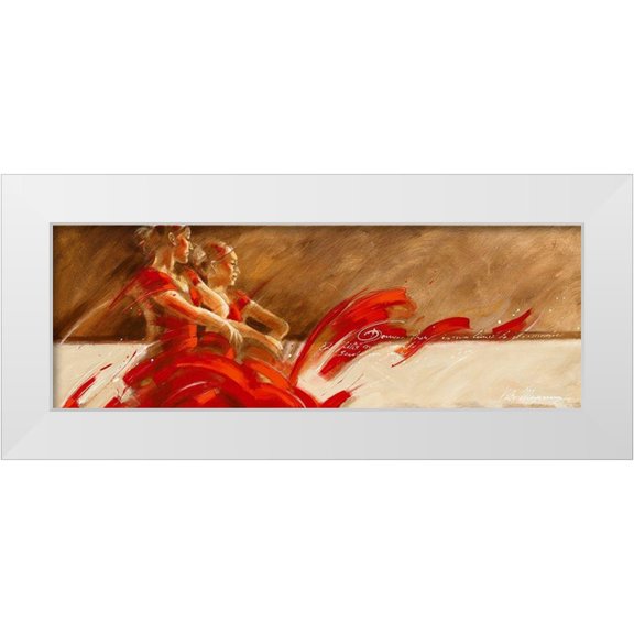 Meijering, Kitty 18x9 White Modern Wood Framed Museum Art Print Titled - Duo in Red