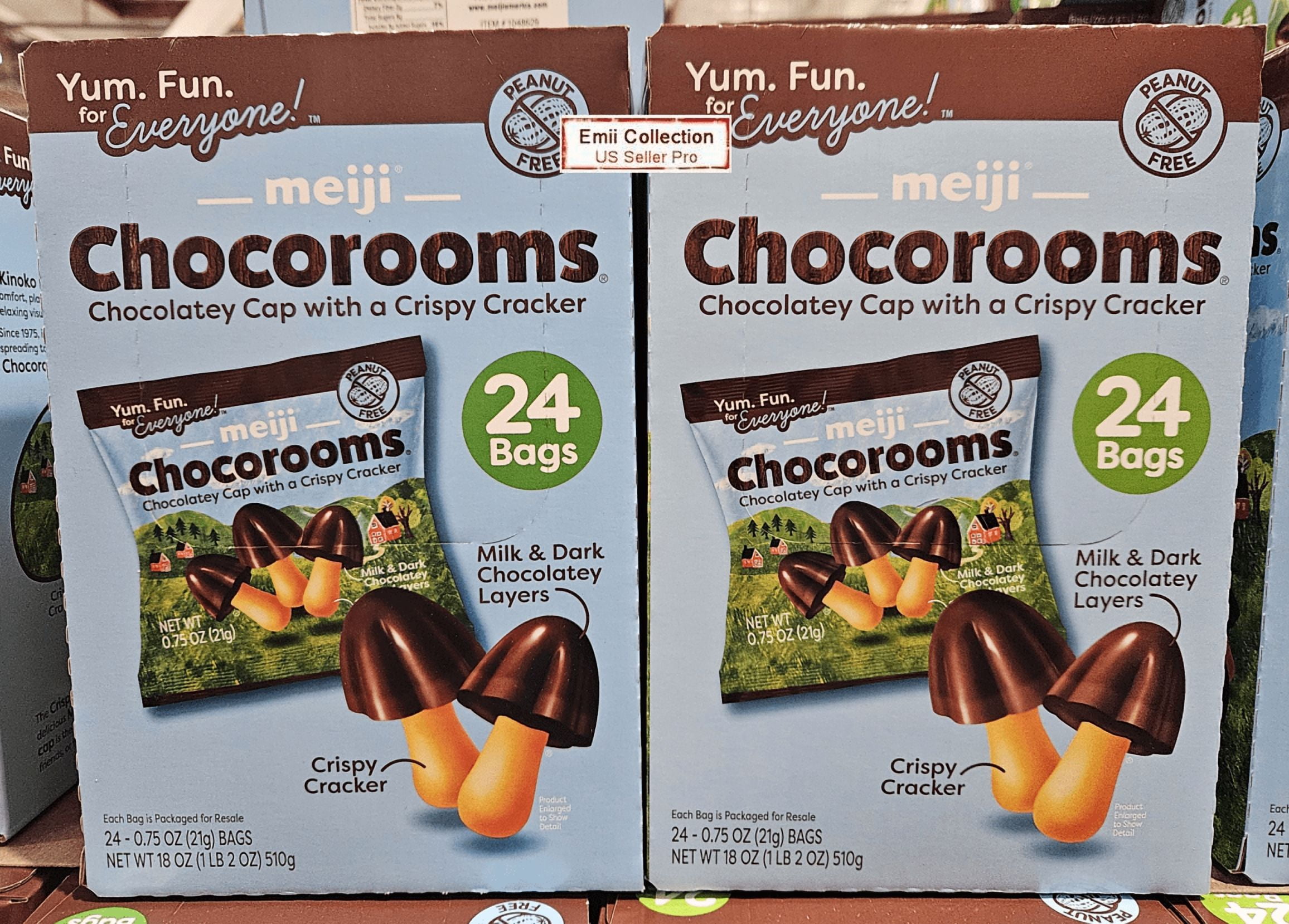 Meiji Chocorooms Chocolatey Cap with a Crispy Cracker 24 Bags 18oz