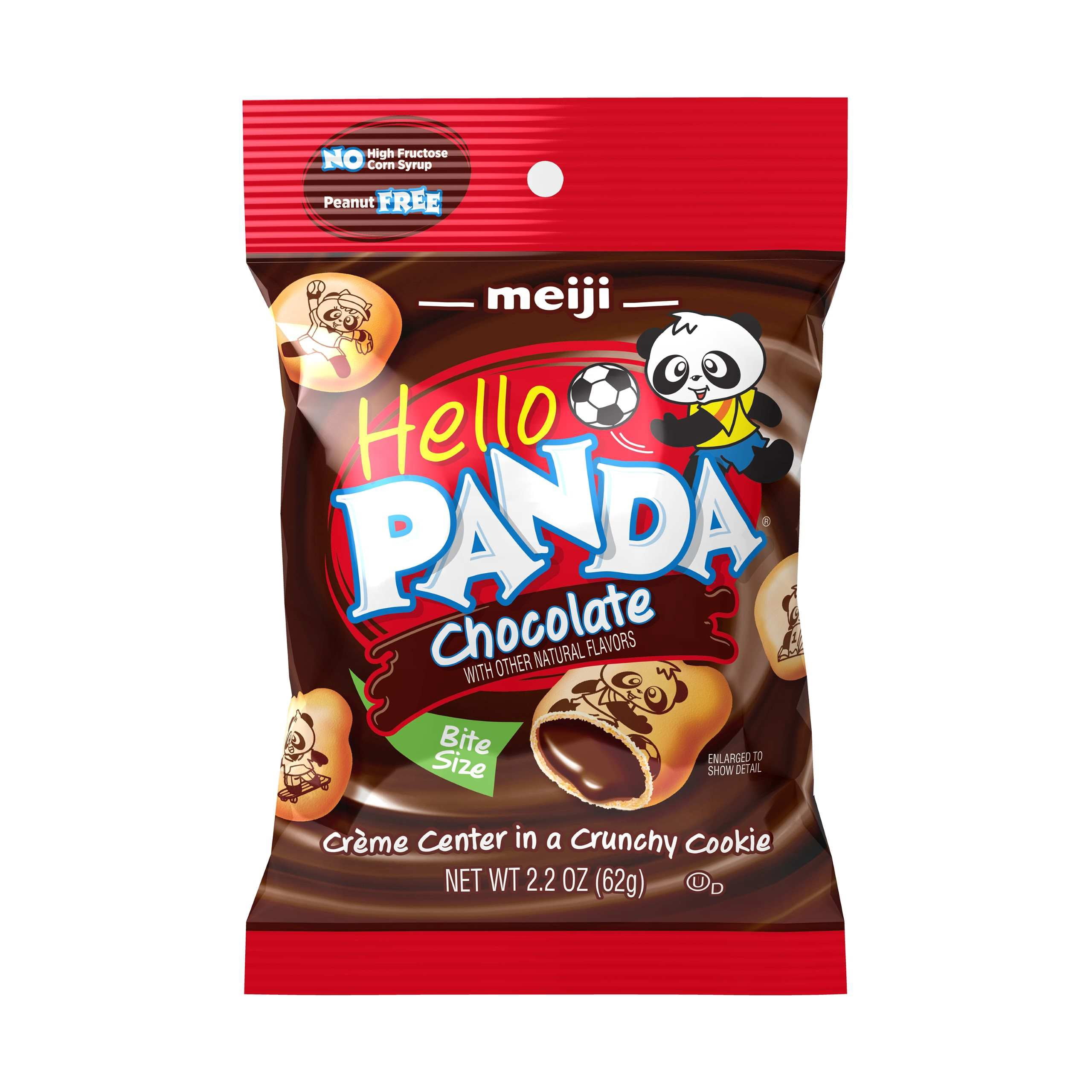 Meiji Hello Panda Chocolate Crème Cookies, Fun Bite-Sized Kids Snacks, 2.2oz Bag