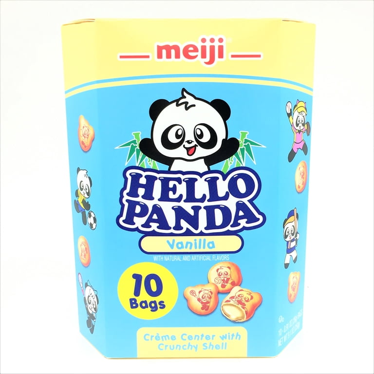 Meiji Hello Panda Vanilla Cookies, 10 Pack of 26g Bags, Made in