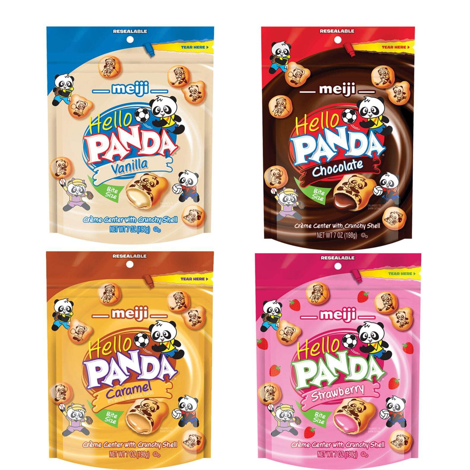 Snackathon Meiji Hello Panda Cookies, 4 Flavors, Chocolate