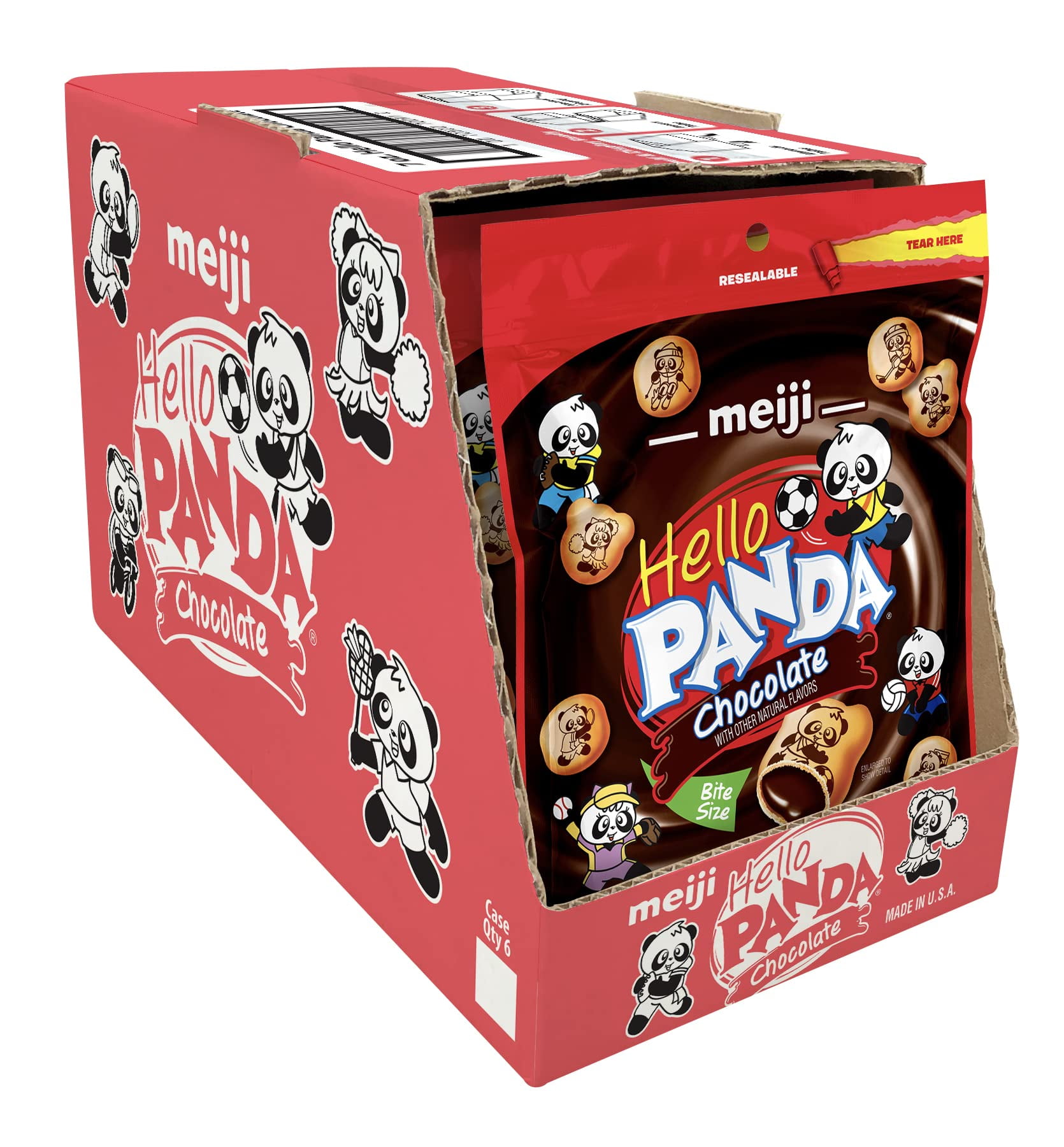 Meiji Hello Panda Cookies, Chocolate Crme Filled, Resealable