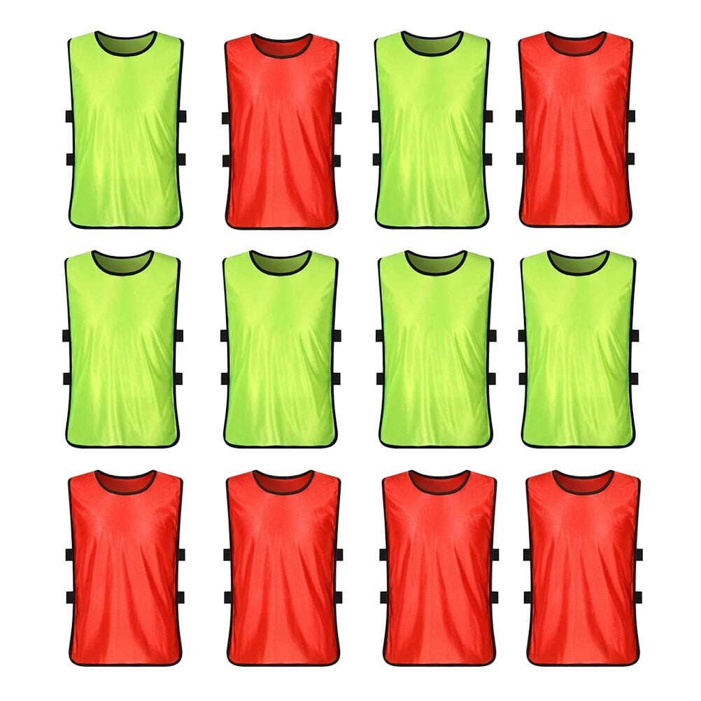 US Games Numbered Pinnies (Set Of 12) - Youth Size, Nylon, For Gym Class, Sports Practice, Team Games