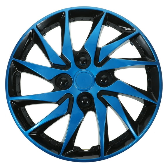 Meijiashe 1Pc Car Wheel Case Hubcap 15.55 Inch Hubcap for Car Hub Auto Refit Accessory (Blue Black)