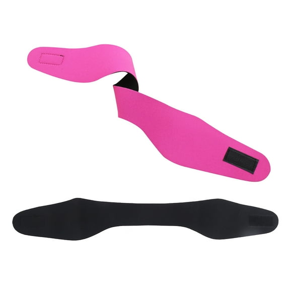 Meijiashe 2pcs Swimming Headband Neoprene Adjustable Yoga Diving Ears Protection Hair Band for Kids Adult (Rosy+Black, Sise M)