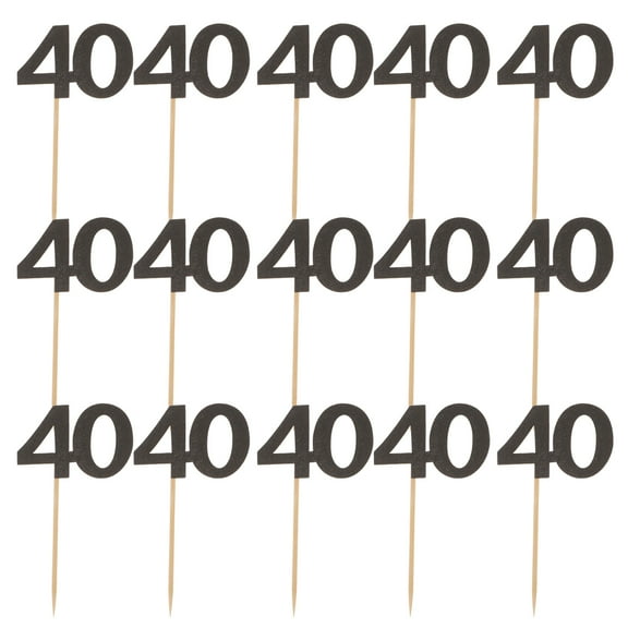 Meijiashe 40th Birthday Cake Topper Glitter Number Cupcake Picks Decoration