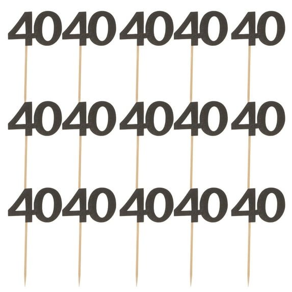 Meijiashe 40th Birthday Cake Topper Glitter Number Cupcake Picks Decoration