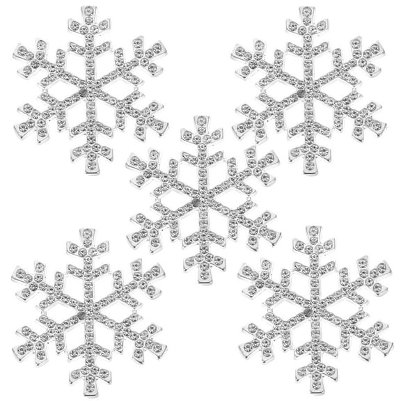 KAKOWELY Decorations Snowflake Buttons Rhinestone Scrapbooking Decorative Items Craft Projects 5Pcs