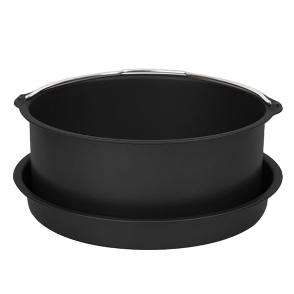 Meijiashe 6" Steel Round Cake for Air Fryer - Black