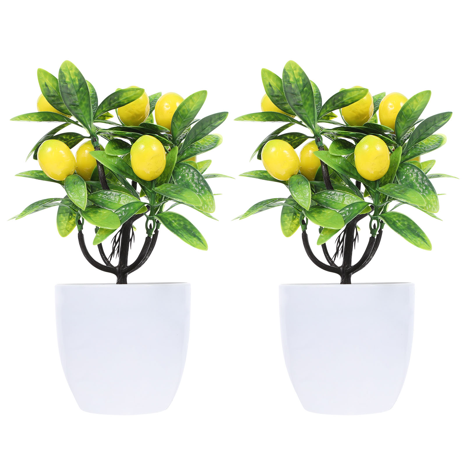 Meijiashe Artificial Lemon Tree Bonsai Topiary Potted Plant Home ...