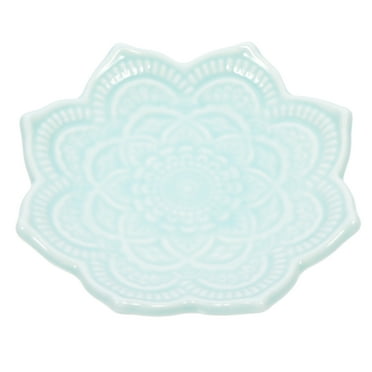 Meijiashe Ceramic Jewelry Tray Ring Dish Mandala Flower Shape Trinket Plate Jewelry Organizer Dish