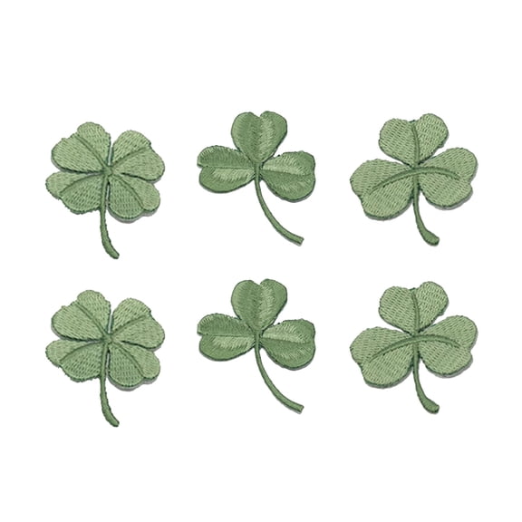 Meijiashe Leaf Iron- Patch Four-Leaf Shamrock Embroidered Clothing Applique for St Patrick's Day