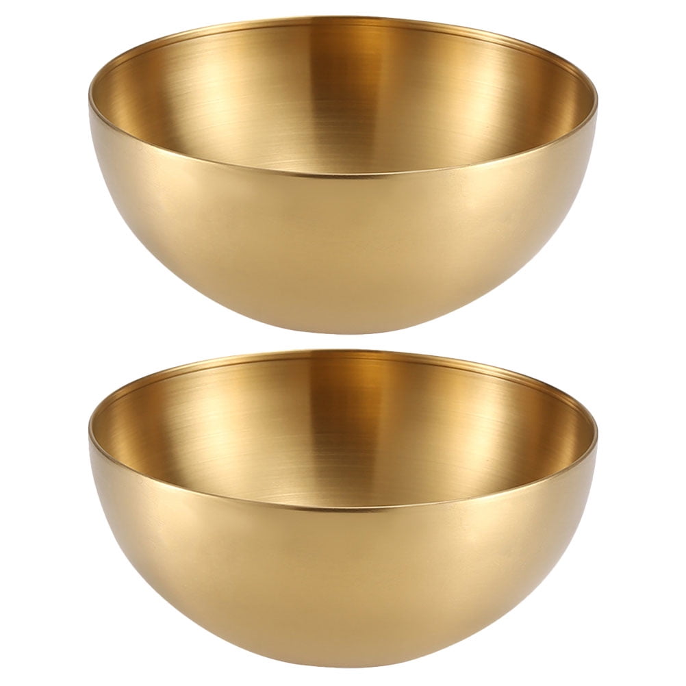 Meijiashe Metal Snack Bowls Korean Stainless Steel 2pcs 15cm Golden ...