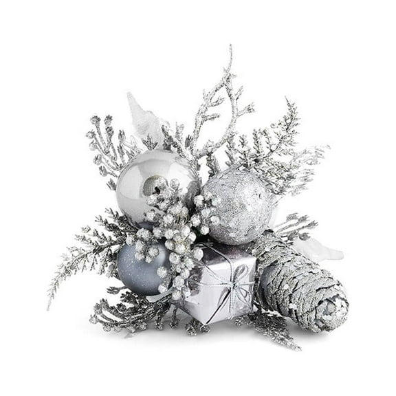 Meijiashe Silver Christmas Pine Cone Garland for Tree Decoration