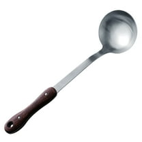 Meijiashe Stainless Steel Soup Ladle with Long Wooden Handle for Kitchen or Restaurant