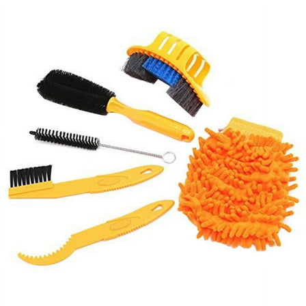 Meijiashe bike cleaner 6pcs Chain Cleaner Cycling Clean Tire Brushes Tool Kits Set Mountain Road Bike Cleaning Gloves Accessories