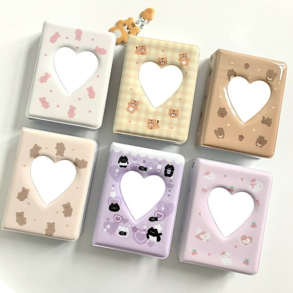 Meijuhuga 3 Inch 40 Pockets Card Book Waterproof Mini Cartoon Animal Photo Album Storage Pouch Dormitory Supplies
