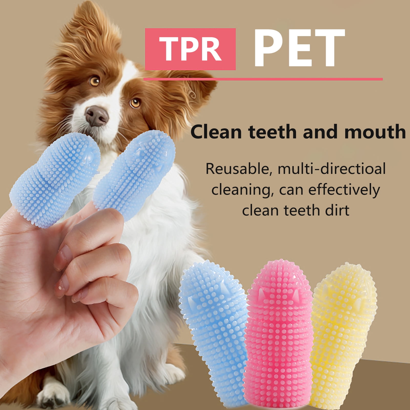 Meijuhuga 6Pcs Professional Pet Toothbrush Effective Teeth Cleaning