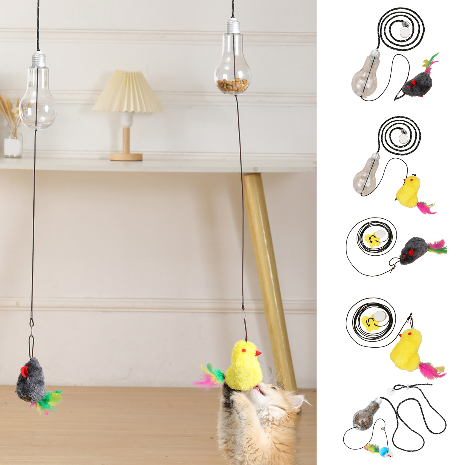 MeijuhugaF Cat Toy Interactive Hanging Cat Exercise Toy Releasing