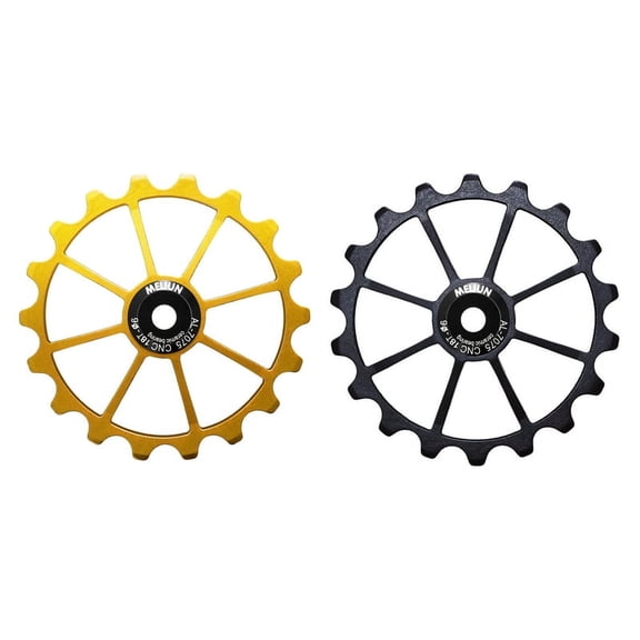 Meijun 2 Pcs 18T Bicycle Rear Derailleur Wheel Ceramic Roller Idler 4Mm 5Mm 6Mm Gold & Black,2 * Bicycle Rear Derailleur,gold & black