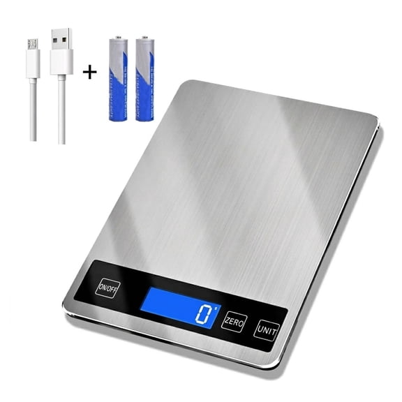 Meikd 33lb Digital Kitchen Scale,1g/0.05oz Precision, USB Rechargeable, Stainless Steel, LCD Display