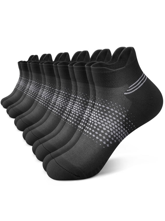 Ankle Compression Socks for Women 6 Pairs, Running Socks with Heel Tab, Cushioned Low Cut Athletic Socks