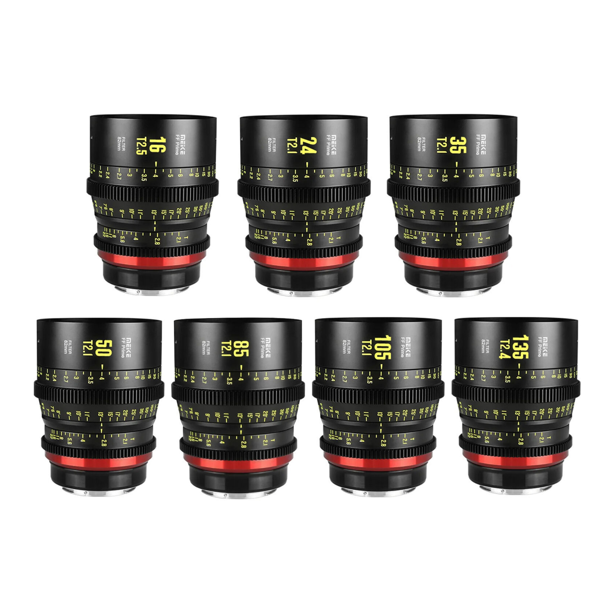 Meike Full-Frame Prime Cine 7-Lens Kit with Hard-Shell Case (ARRI 