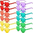 thumbnail image 1 of Hopet Unisex Heart Shaped Rimless Sunglasses, Multicolor, 12 Pack, Candy Colorful Glasses, Fun Trendy Transparent Heart Sunglasses Party Favor for Graduation Gift, Summer Party, Birthday, Vacation, 1 of 9