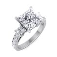 thumbnail image 1 of Meilani - Moissanite Princess Cut Lab Diamond Engagement Ring with Sidestones, 1 of 5