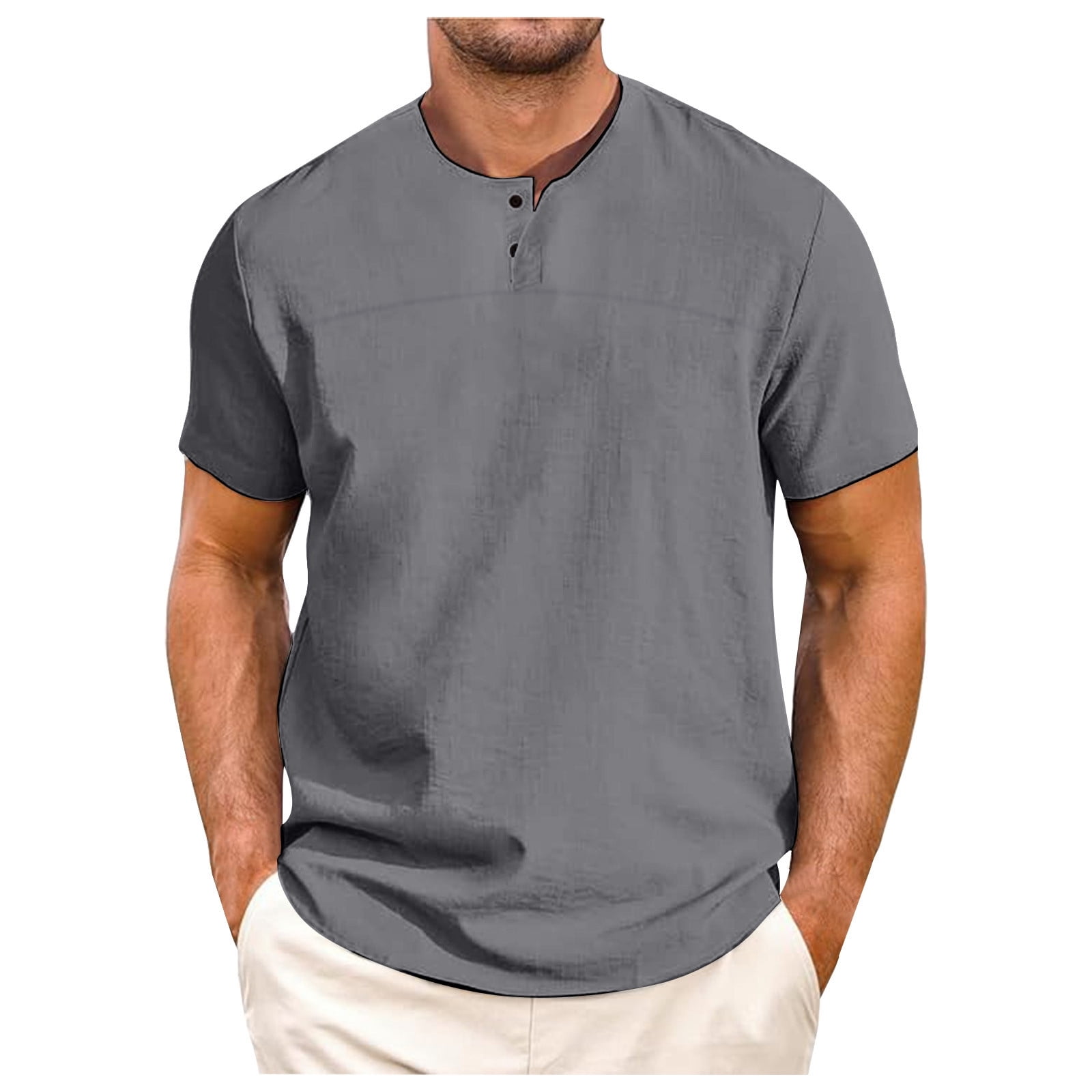 Linen Shirt Jacansi Herren Freizeithemd Aus Baumwolle-Leinen