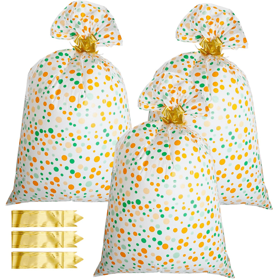 Meilimei 3 Pcs Extra Large Large Gift Bags , 36"x 56" with Pull Flowers for Large Gift ,Christmas Halloween Birthday Party Baby Shower