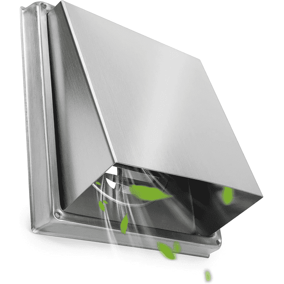 Meilimei 4 Inch Wall Vent Exhaust Cover, Stainless Steel External Extractor Dryer Cushioned Non-Return Flap, Outside Airflow Vent Replacement Hood