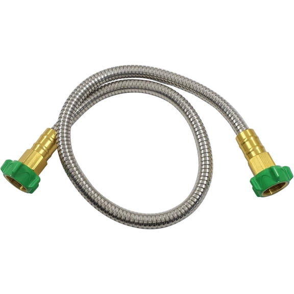 Meilimei 5FT Short Garden, Stainless Steel Leader Hose for Hose Reel, Leakproof Flexible Metal Water Pipe for Faucet Extension, Car Washing, Pet Cleaning