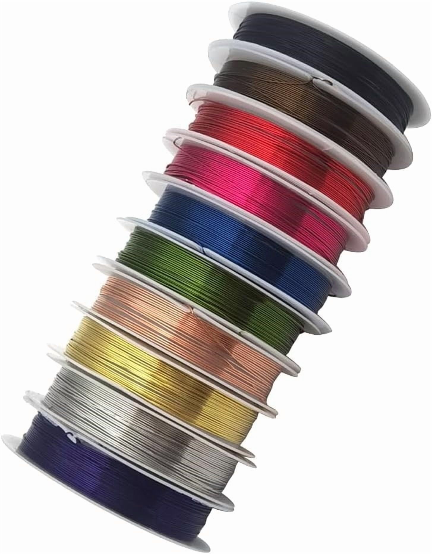Meilimei  Gauge Copper Wire for Jewelry Making, 10 Rolls 0.3mm Soft Bare Beading Wire, 164 ft per Roll Craft Wire for Wire Wrapping, DIY Art Projects