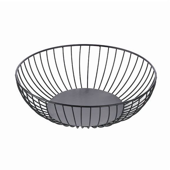 Meilimei Large Black Fruit Bowl Decorative Stand to Keep Fruits Bread Fruit Bowl Vegetable Stand Holder for Snacks,Modern Fruit Bowl Decorate Kitchen Counter,Black