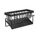 thumbnail image 1 of Meilimei Sponge Holder for Sink, Kitchen Sink Caddy Organizer with Self Draining Tray, Carbon Steel Sponge Rack & Dishcloth Holder, Countertop Storage for Kitchen Sink  (Black ), 1 of 6