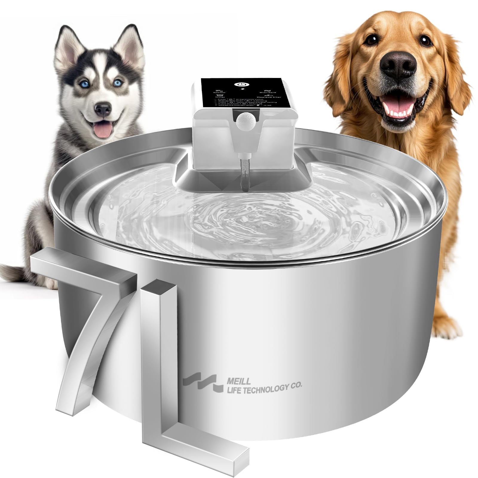 Meill Cat Water Fountain Stainless Steel, 236oz/7L Large Capacity ...