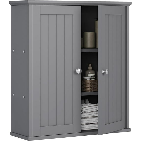 Meilocar Bathroom Wall Cabinet, Bathroom Cabinet Wall Mount, Over The Toilet Space Saver Storage Cabinets, White Medicine Cabinets with 2 Doors and Adjustable Shelves