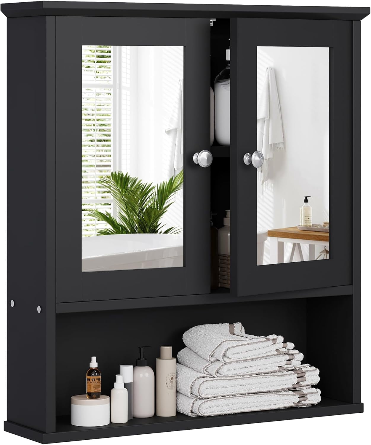 Meilocar Bathroom Wall Cabinet with Mirror, Bathroom Mirror Cabinet ...