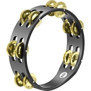 Compact Wood Tambourine Two Rows Brass Jingles