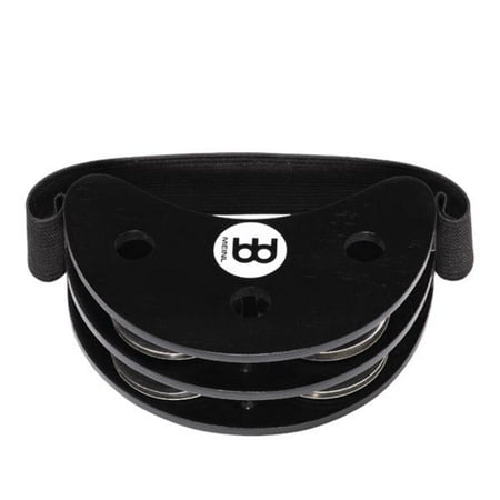 Meinl Foot Tambourine with Stainless Steel Jingles, Black