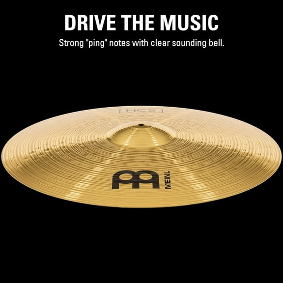 Meinl HCS 22" Ride Cymbal for Drum Set - Traditional Medium Brass, Made in Germany, 2-Year Warranty