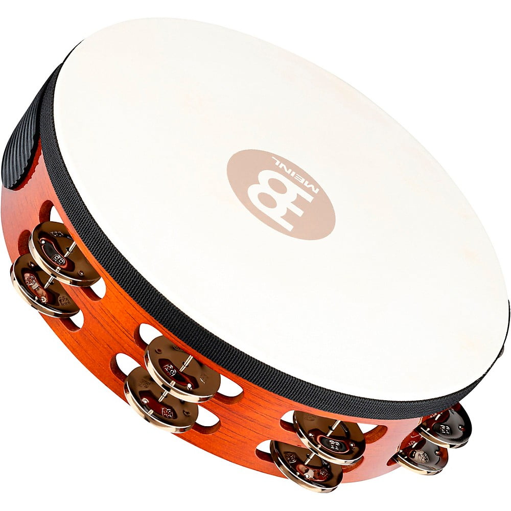 Meinl Headed Wood Tambourine Steel Jingles 2 Rows